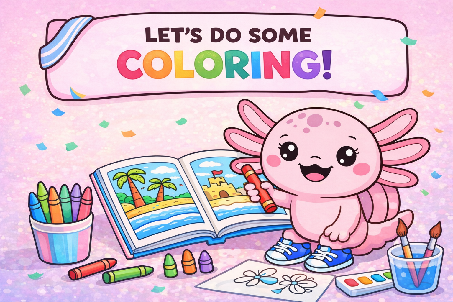 Coco the Axolotl - Let's do some coloring!